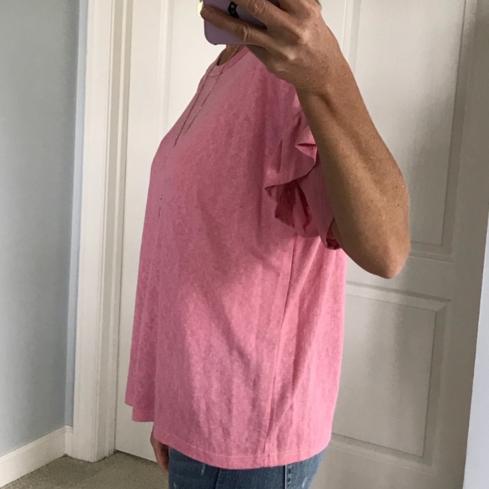 Pink Short Ruffled Sleeve Top - Picture 5 of 6